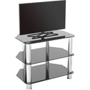 AVF Group 24" Classic Corner Glass TV Stand (Chrome with Black Glass)