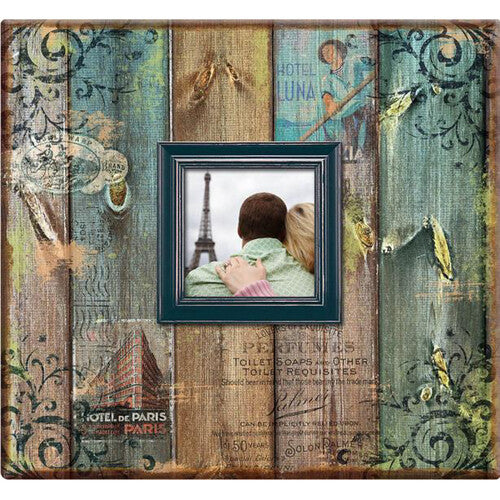 MCS 12 x 12 Scrapbook with 3.5 x 3.5" Framed Photo Opening On Cover (Vintage Travel)