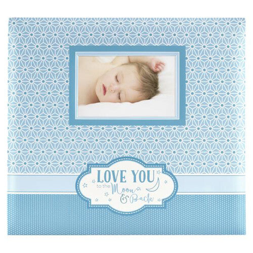 MCS 12 x 12 Scrapbook with Photo Opening On Cover (Moon Back, Blue)