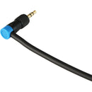 Cable Techniques CT-LPS-T35L-B Low-Profile Right-Angle 3.5mm TRS Screw-Locking Connector (Blue)