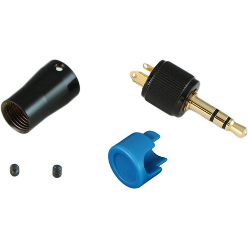 Cable Techniques CT-LPS-T35L-B Low-Profile Right-Angle 3.5mm TRS Screw-Locking Connector (Blue)