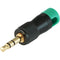 Cable Techniques CT-LPS-T35L-G Low-Profile Right-Angle 3.5mm TRS Screw-Locking Connector (Green)