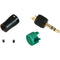 Cable Techniques CT-LPS-T35L-G Low-Profile Right-Angle 3.5mm TRS Screw-Locking Connector (Green)