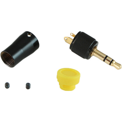 Cable Techniques CT-LPS-T35-Y Low-Profile Right-Angle 3.5mm TRS Screw-Locking Connector (Yellow)