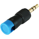 Cable Techniques CT-LPS-T35L-B Low-Profile Right-Angle 3.5mm TRS Screw-Locking Connector (Blue)