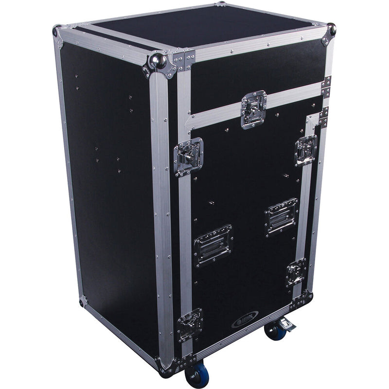 Odyssey FZGS1316WDLX Flight Zone Glide Style Slanted Combo Rack Case (Black and Chrome)