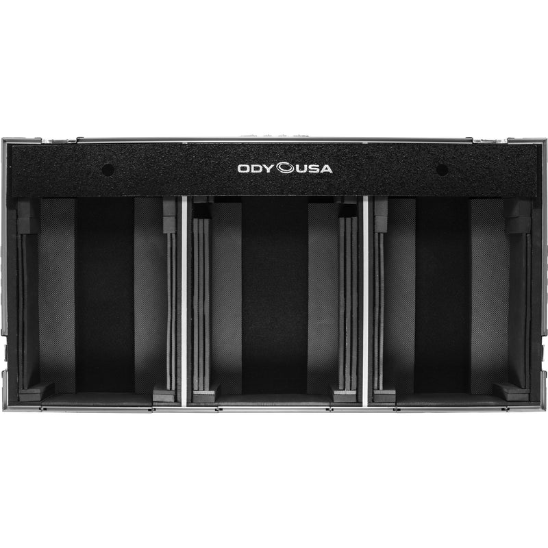 Odyssey Extra-Deep Coffin Flight Case for 12" DJ Mixer and Two Large-Format Media Players (Black and Silver)