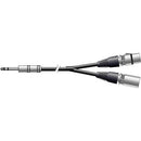 Pro Co Sound Stereo 1/4" Male to 2 XLR (1 Male, 1 Female) Insert Y-Cable - 3'