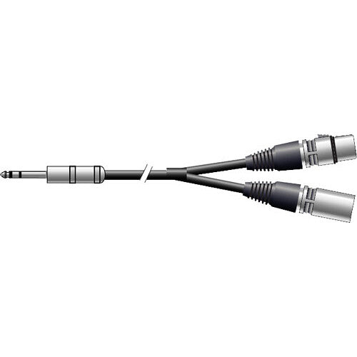 Pro Co Sound Stereo 1/4" Male to 2 XLR (1 Male, 1 Female) Insert Y-Cable - 3'