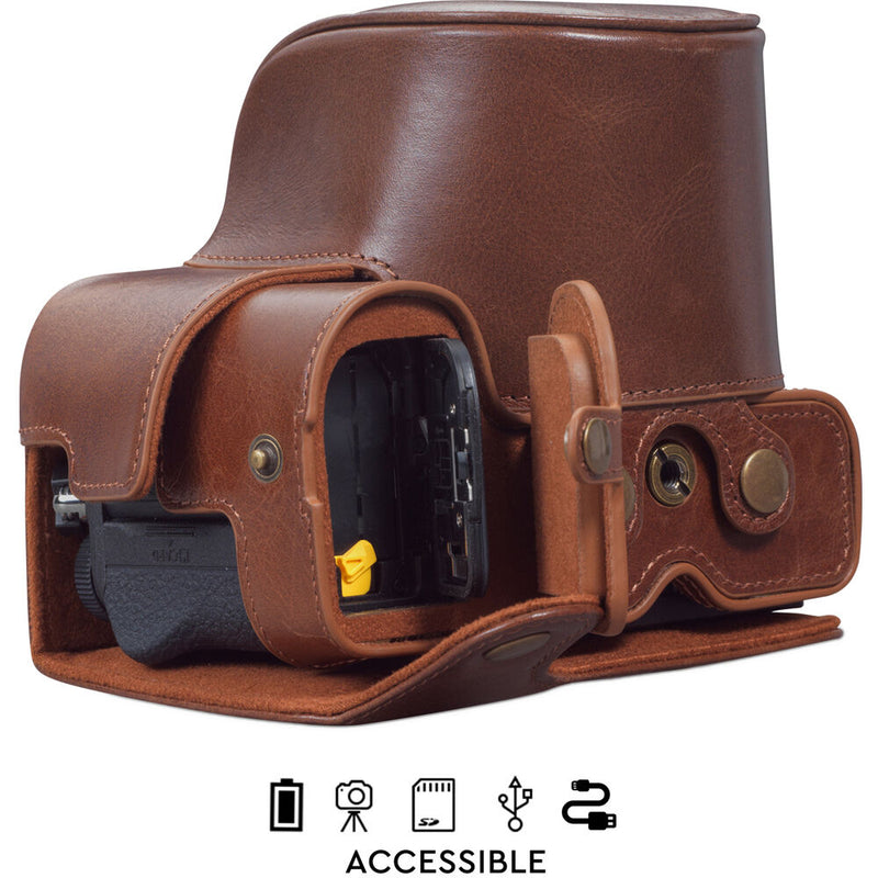 MegaGear Ever Ready Genuine Leather Case for Nikon Z 5 (Brown)