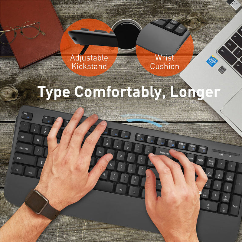 X9 Performance Wireless Ergonomic Keyboard with Wrist Rest