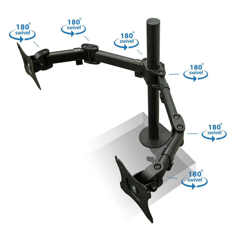 Mount-It! Full Motion Dual Monitor Desk Mount for 13 to 27" Screens