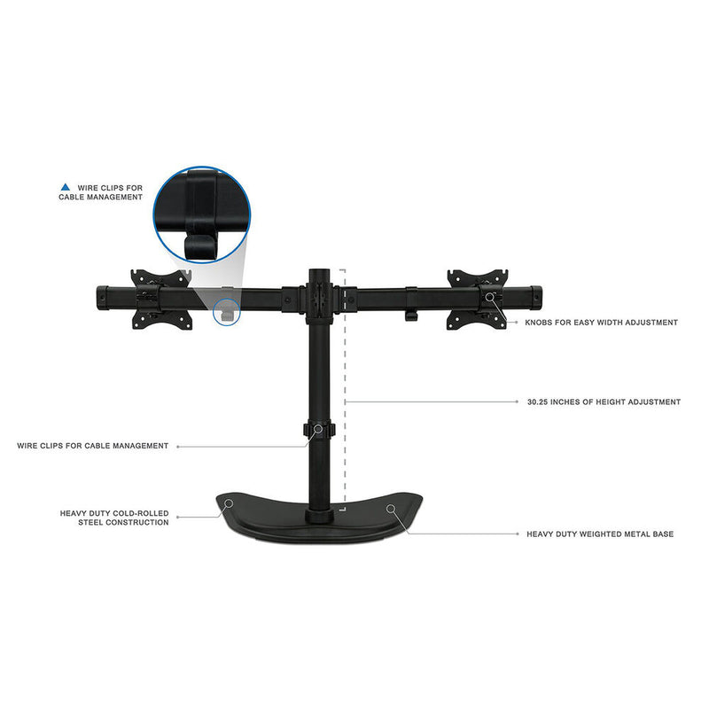 Mount-It! Dual-Monitor Desktop Stand for Two 13 to 27" Displays