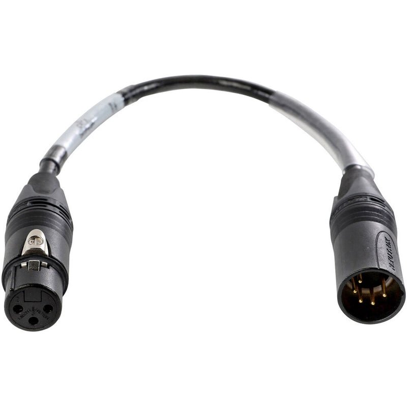 Lex Products DMX5PM-3PF DMX 5-Pin Male XLR to 3-Pin Female XLR Adapter (1')