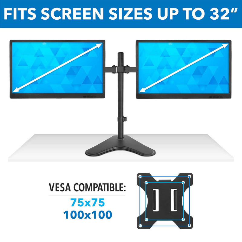 Mount-It! Dual Monitor Desk Stand for 19-32" Monitors