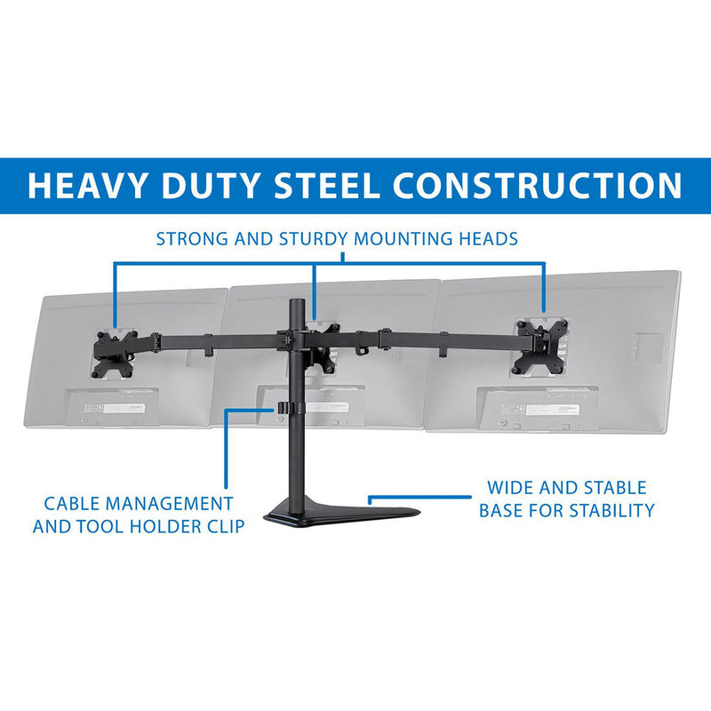 Mount-It! MI-2789 Triple Monitor Stand for 19 to 27" Screens