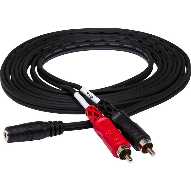 Hosa Technology Stereo Mini Female to 2 RCA Male Y-Cable - 10'