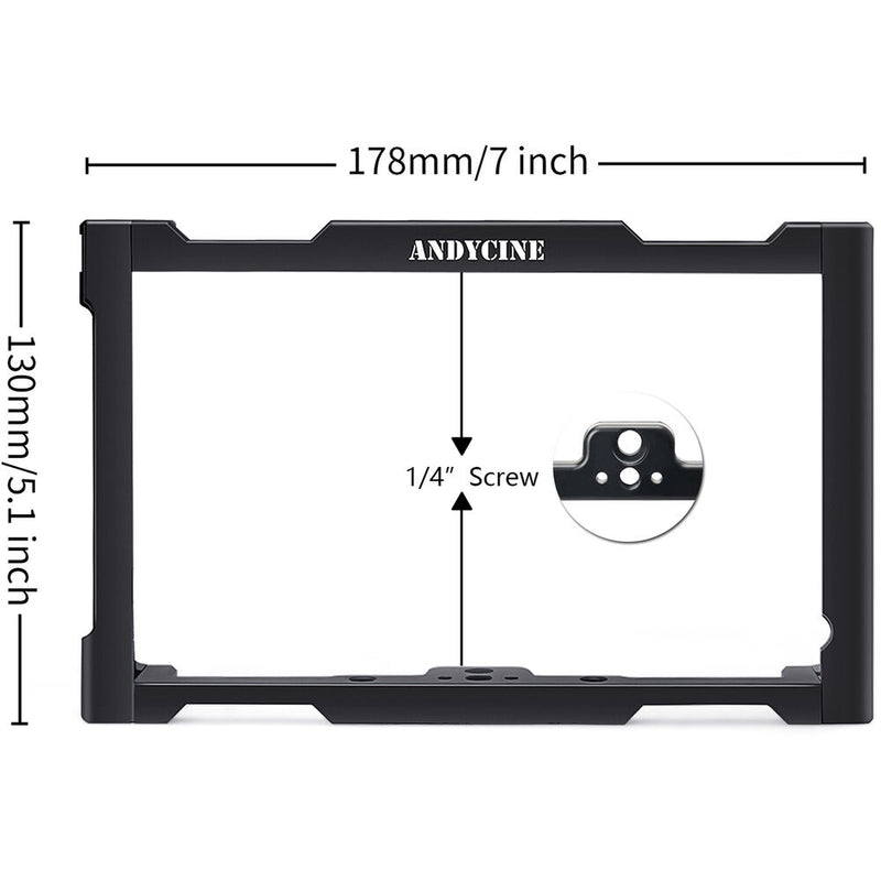 ANDYCINE Monitor Cage with HDMI Cable Clamp for C6/C6S and FeelWorld LUT6/LUT6S