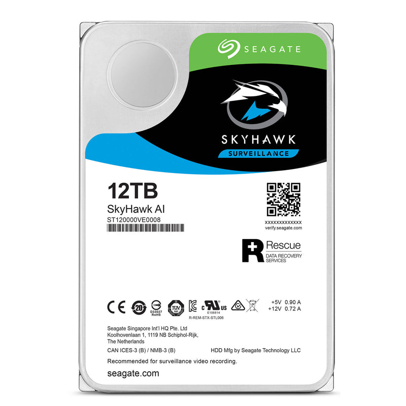 Seagate 12TB SkyHawk AI 7200 rpm SATA III 3.5" Internal Surveillance HDD (OEM)