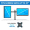 Mount-It! Full Motion Dual Monitor Desk Mount for 13-27" Monitors