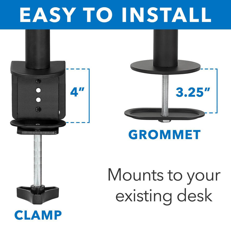 Mount-It! Full Motion Dual Monitor Desk Mount for 13-27" Monitors