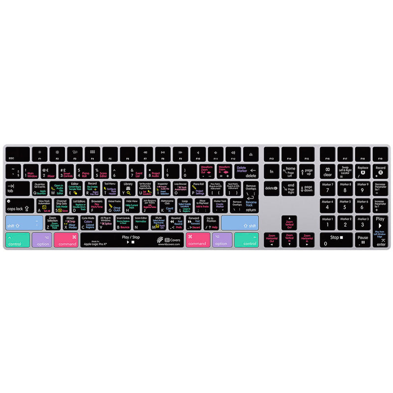 KB Covers Logic Pro Keyboard Cover for Apple Magic Keyboard with Number Pad (2016 and Later)