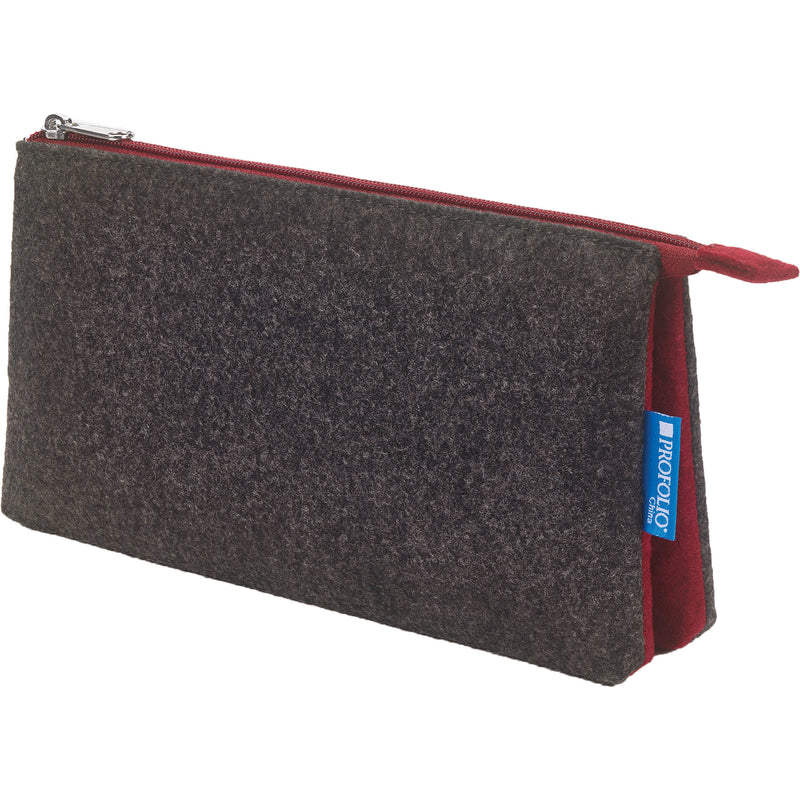 Itoya ProFolio Midtown Pouch (Charcoal/Maroon, 4 x 7")