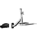 Mount-It! Wall Mounted Sit & Stand Single Monitor Workstation Arm with CPU Mount