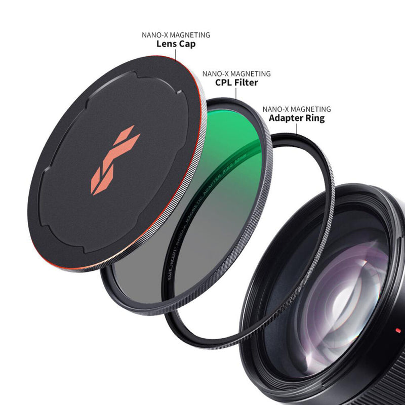 K&F Concept Nano-X Magnetic CPL Filter with Adapter Ring & Lens Cap (52mm)