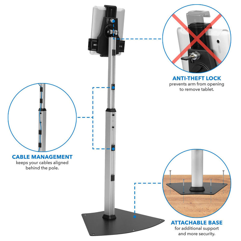 Mount-It! Secure Universal Tablet Floor Stand with Lock