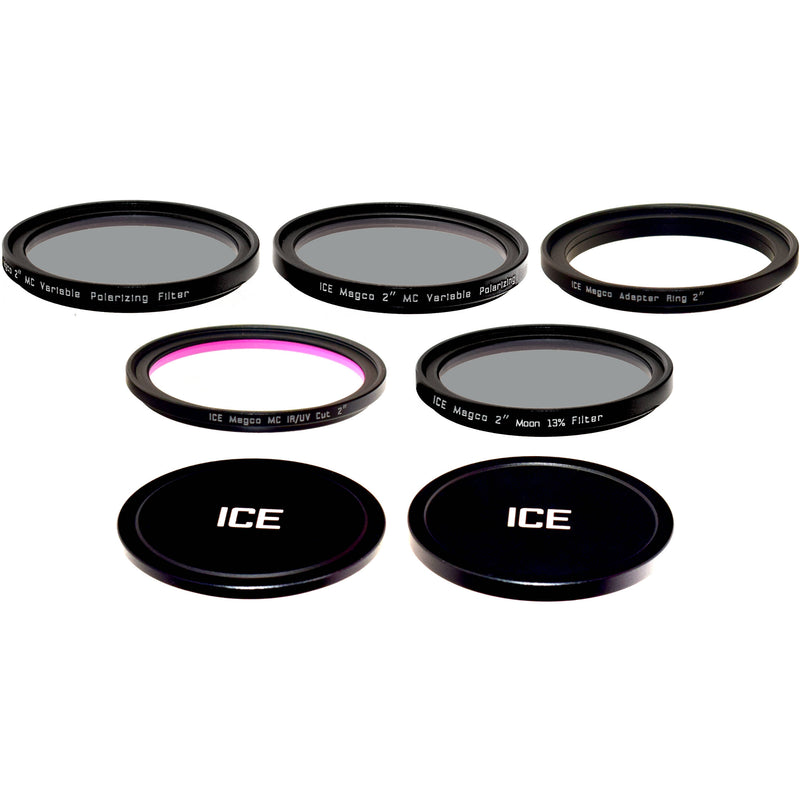 Ice Magco Magnetic Telescope Filter Set with Variable PL, Moon, IR/UV Filters & Stack Caps (2")