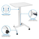 Mount-It! Adjustable Rolling Laptop Desk (White)