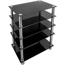 Mount-It! Five-Tiered Glass A/V Media Stand