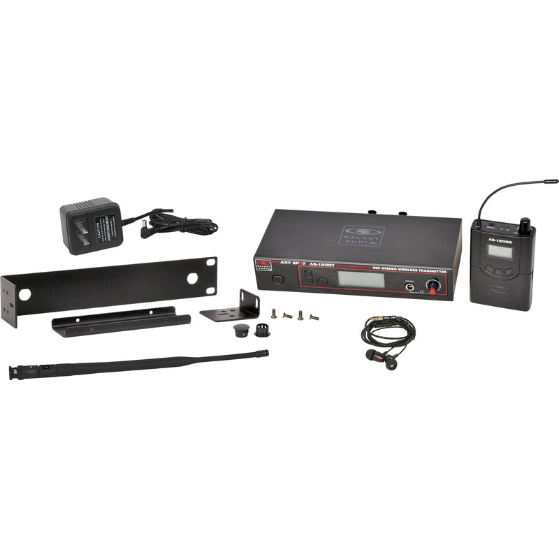 Galaxy Audio AS-1200 Personal Wireless In-Ear Monitor System with 1 Receiver & EB4 Earbuds (N: 518 to 542 MHz)