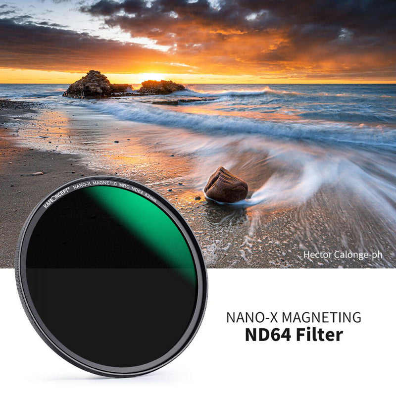 K&F Concept Nano-X Magnetic ND64 Filter with Adapter Ring & Lens Cap (55mm)