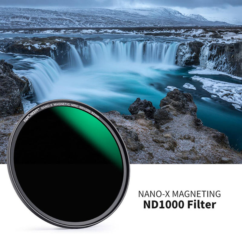 K&F Concept Nano-X Magnetic ND1000 Filter with Adapter Ring & Lens Cap (82mm)