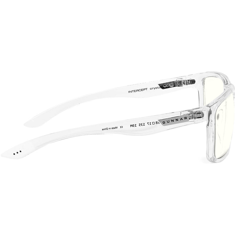 GUNNAR Intercept Gaming Glasses (Crystal Frame, GUNNAR-Focus Lenses, Clear Lens Tint)