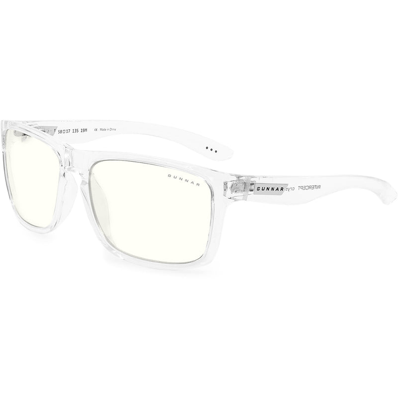 GUNNAR Intercept Gaming Glasses (Crystal Frame, GUNNAR-Focus Lenses, Clear Lens Tint)