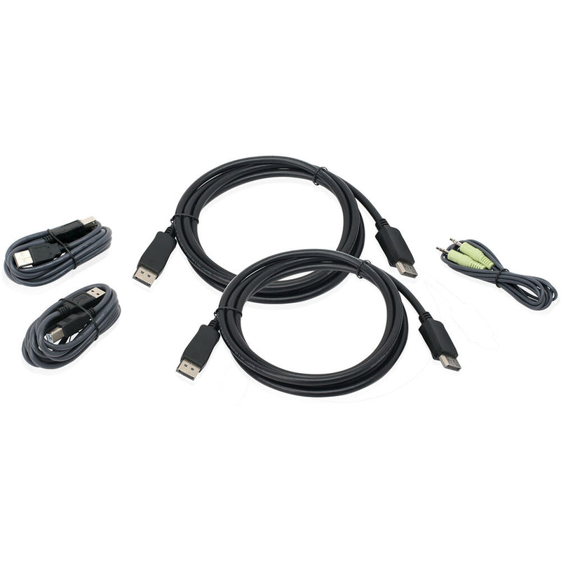 IOGEAR Dual View DisplayPort and USB KVM Cable Kit with Audio (TAA, 6')