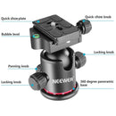 Neewer Arca-Type Ball Head with QR Plate (Blue and Black)