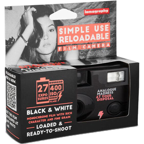 Lomography Simple Use Reloadable Black & White Film Camera (27-Exposure Roll)