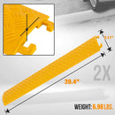 Pyle Pro Drop-Over Cable Protector Ramp (2-Pack,&nbsp;Yellow,&nbsp;39.4 x 5.1 x 0.8")