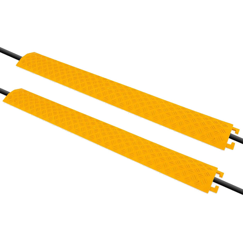 Pyle Pro Drop-Over Cable Protector Ramp (2-Pack,&nbsp;Yellow,&nbsp;39.4 x 5.1 x 0.8")