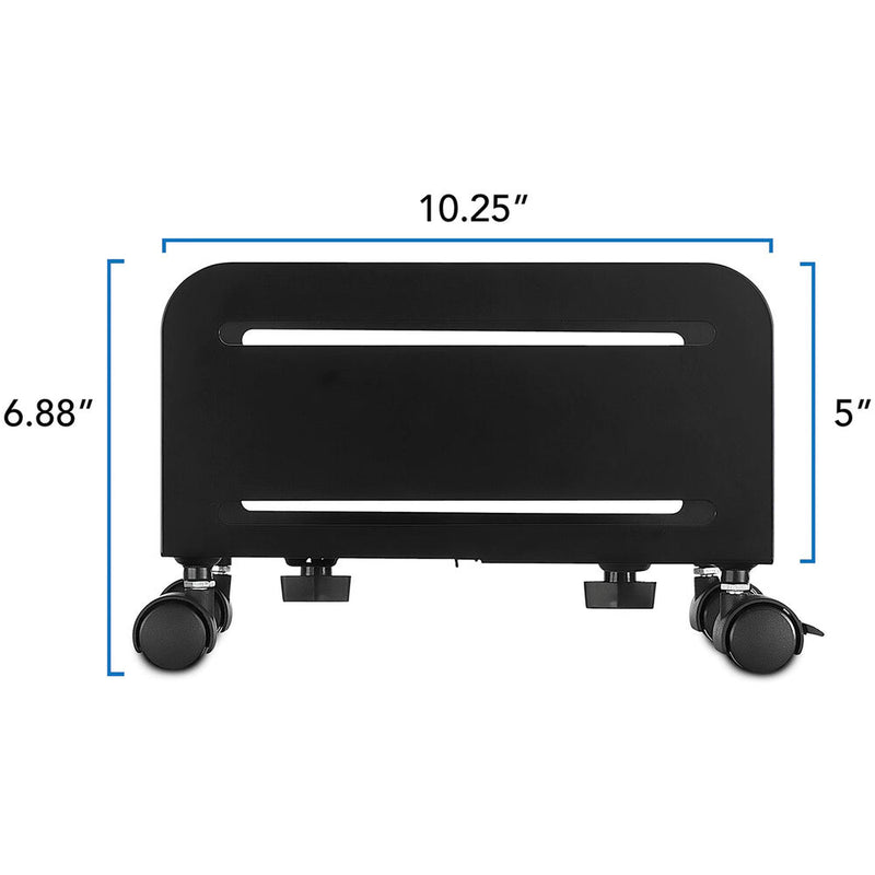 Mount-It! Metal CPU Stand with 4 Caster Wheels (Black)