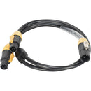 Elation Professional POWER 2FER-IP 12 AWG IP65 Locking Power Splitter Cord (Black, 3.2')