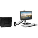 Mount-It! Wall Mounted Sit & Stand Single Monitor Workstation Arm with CPU Mount