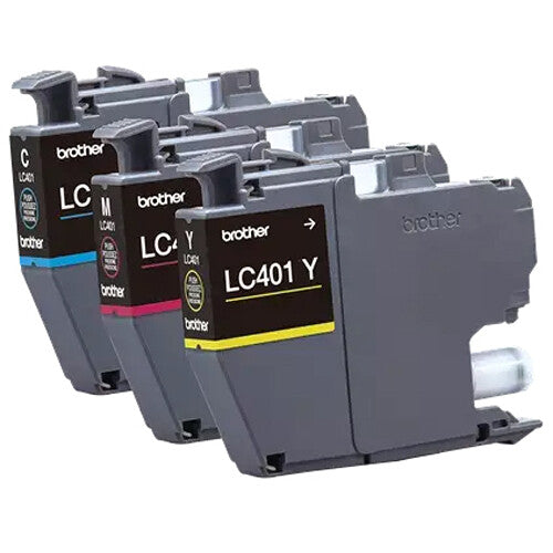 Brother Genuine LC401 Standard Yield Color Ink Cartridge Set (Cyan, Magenta, Yellow)