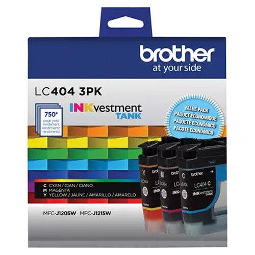 Brother Genuine LC404 INKvestment Tank Standard Yield Color Ink Cartridge Set (Cyan, Magenta, Yellow)