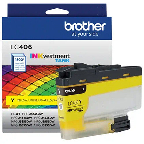 Brother Genuine LC406 INKvestment Tank Standard Yield Yellow Ink Cartridge