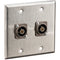 My Custom Shop Dual Recessed 12G-SDI BNC Female Dual-Gang Wall Plate (Stainless Steel)